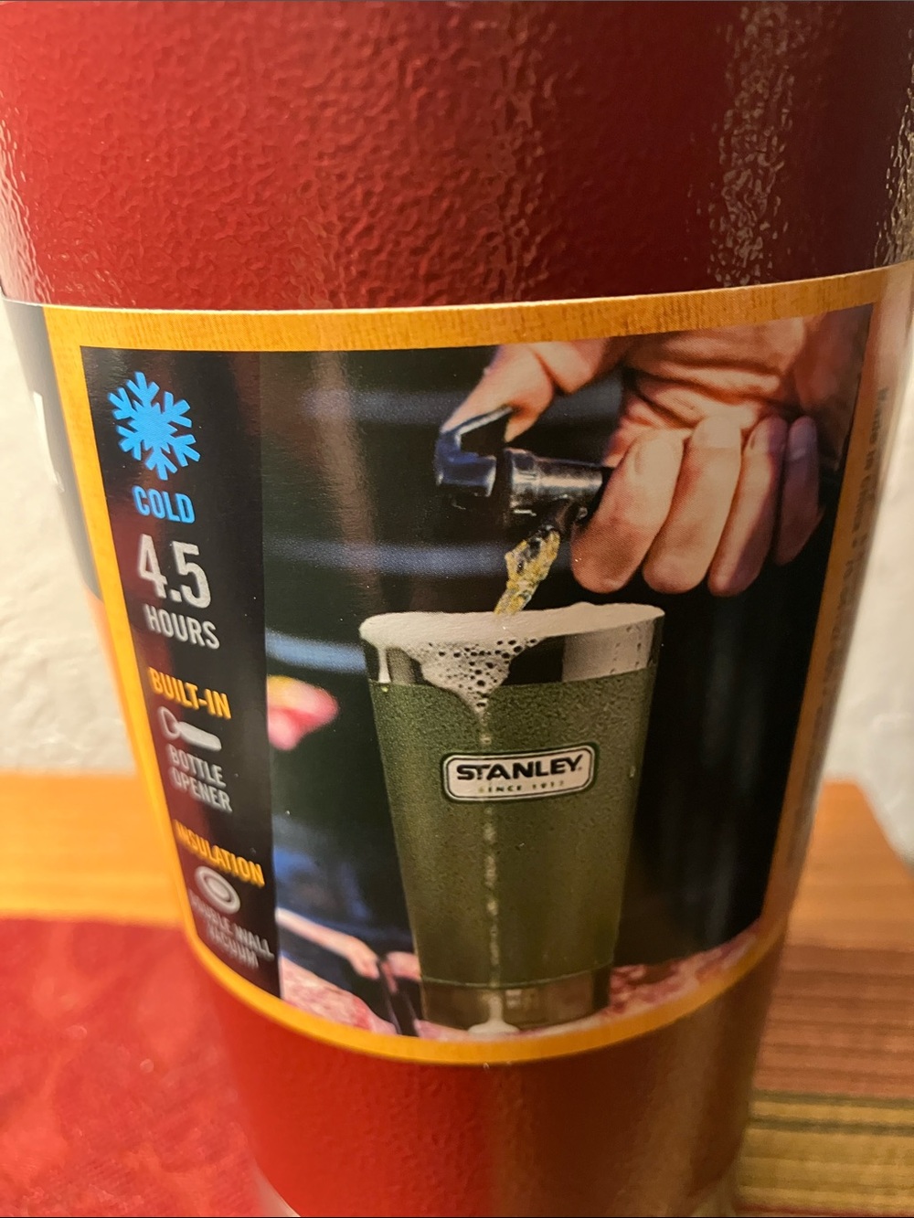 Stanley Red Vacuum Insulated Cold Pint Tumbler - Picture 2 of 7